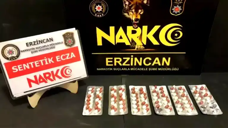 Erzincan'da Uyuşturucu Operasyonu: 78 Sentetik Ecza Maddesi Ele Geçirildi