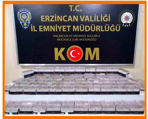 Erzincan'da Gümrük Kaçağı Tütün Operasyonu: 70 Bin TL Değerinde Makaron Ele Geçirildi